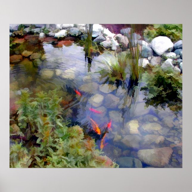Japanese Garden Koi Pond Poster (Front)