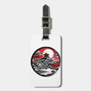 Japanese garden luggage tag