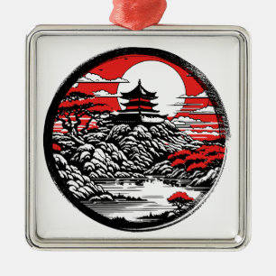 Japanese garden metal tree decoration