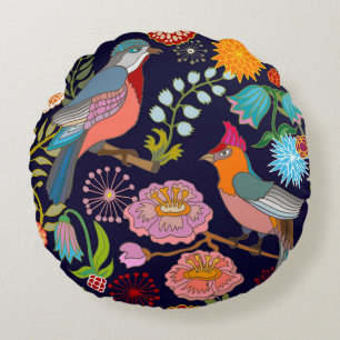 Japanese Garden: Oriental Victorian Seamless Round Cushion