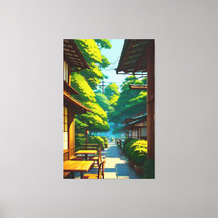 Japanese Garden Outdoor Cafe Canvas Print