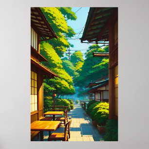 Japanese Garden Outdoor Cafe Poster