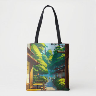 Japanese Garden Outdoor Cafe Tote Bag