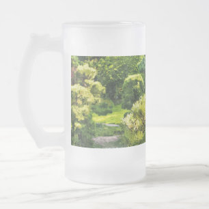 Japanese Garden Painting Effect Landscape Frosted Glass Beer Mug
