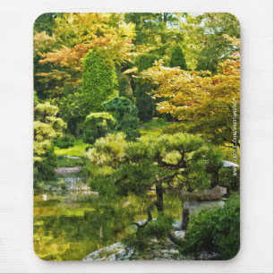 Japanese Garden Painting Effect Landscape Mouse Mat