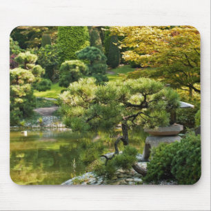 Japanese Garden Painting Effect Landscape Mouse Mat