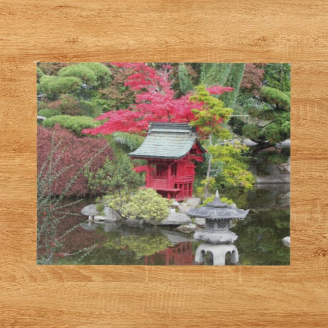 Japanese Garden Pond Scene Jigsaw Puzzle (In Situ)
