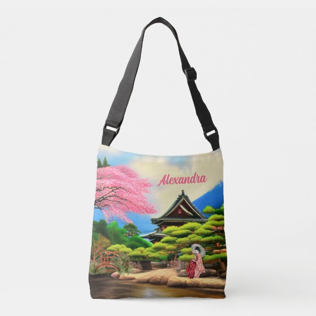 Japanese Garden Scenery Crossbody Bag (Front)