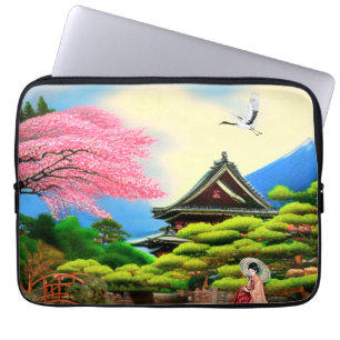 Japanese Garden Scenery Laptop Sleeve
