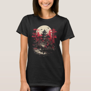 Japanese Garden Sunset Bridge Crane Nature Lover D T-Shirt