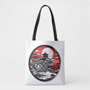 Japanese garden tote bag