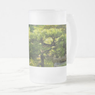 Japanese Garden - Traditional Aesthetic Frosted Glass Beer Mug