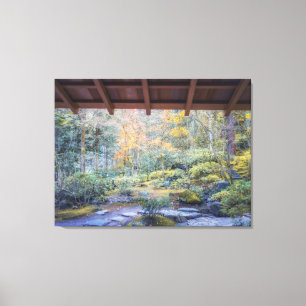 Japanese Garden View in Autumn Canvas Print