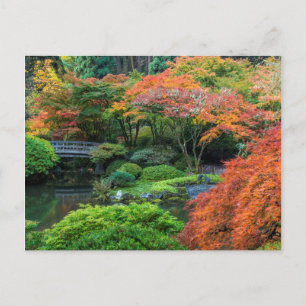 Japanese Gardens In Autumn In Portland, Oregon 3 Postcard