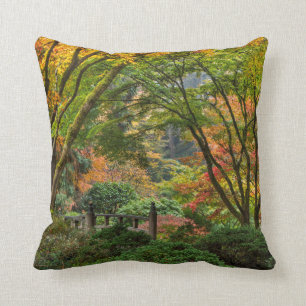 Japanese Gardens In Autumn In Portland, Oregon 4 Cushion