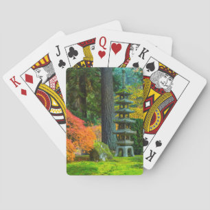 Japanese Gardens In Autumn In Portland, Oregon Playing Cards