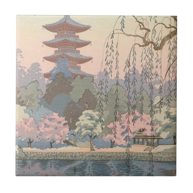 Japanese Gardens, Pagoda, Waterway Tile (Front)