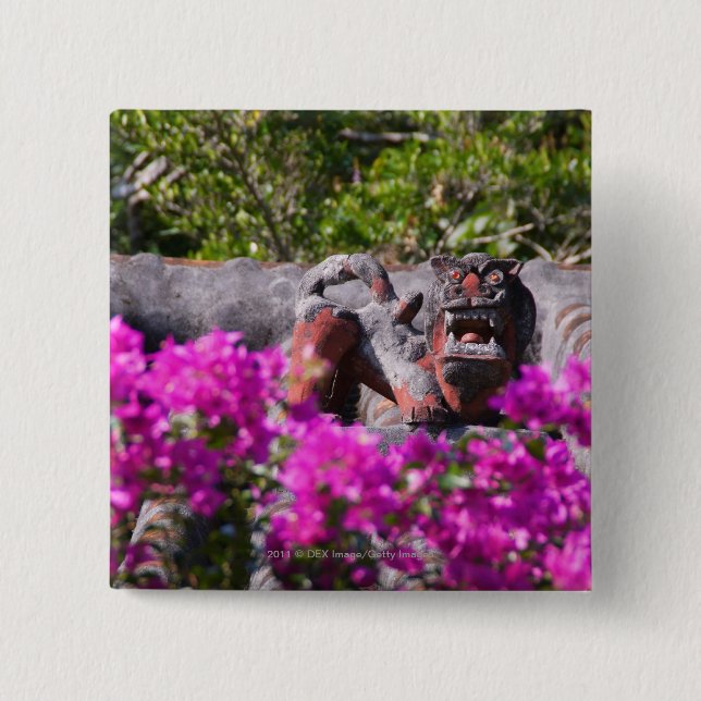 Japanese gargoyle 15 cm square badge (Front)