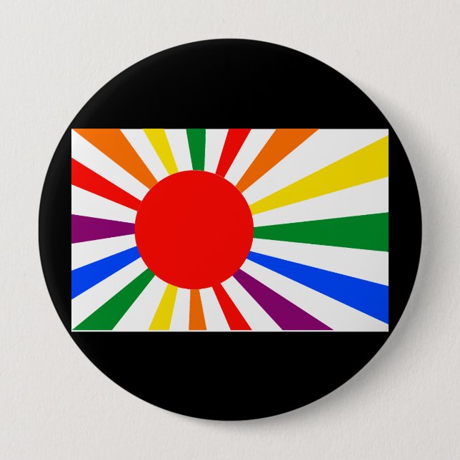 JAPANESE GAY PRIDE 10 CM ROUND BADGE (Front)