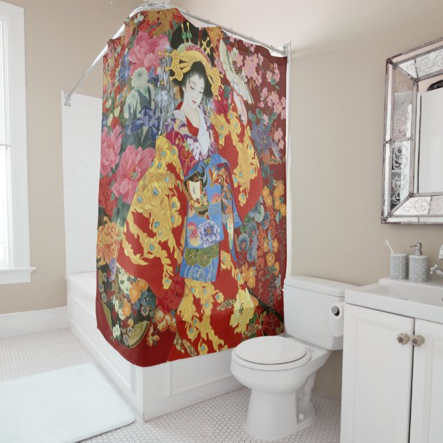 Japanese Geisha Art -  Shower Curtain (In Situ)