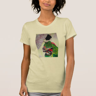 Japanese Geisha art with kimono and umbrella T-Shirt
