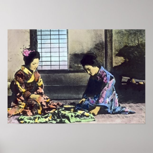 Japanese Geisha Beauties Vintage Poster (Front)