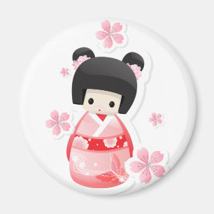 Japanese Geisha Doll - buns series Magnet