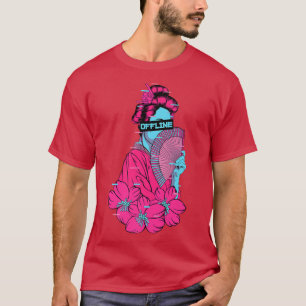 Japanese Geisha EGirl Vaporwave Cyberpunk Aestheti T-Shirt