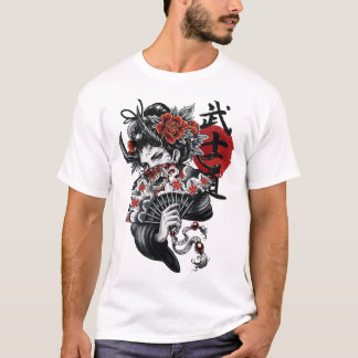 Japanese Geisha Girl Vaporwave Cyberpunk Popart  T-Shirt