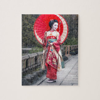 Japanese Geisha in Kyoto Jigsaw Puzzle