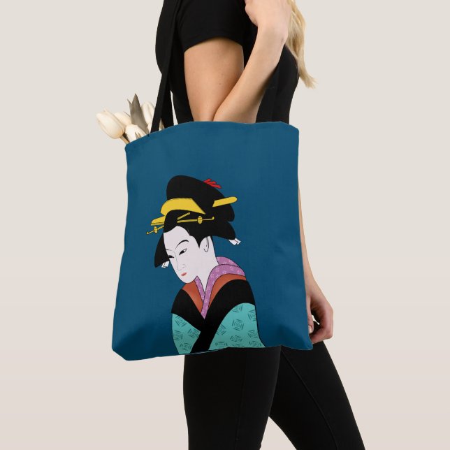 Japanese Geisha kimono cute art Tote Bag (Close Up)