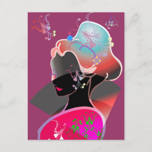 Japanese GEISHA KIMONO GIRL Postcard