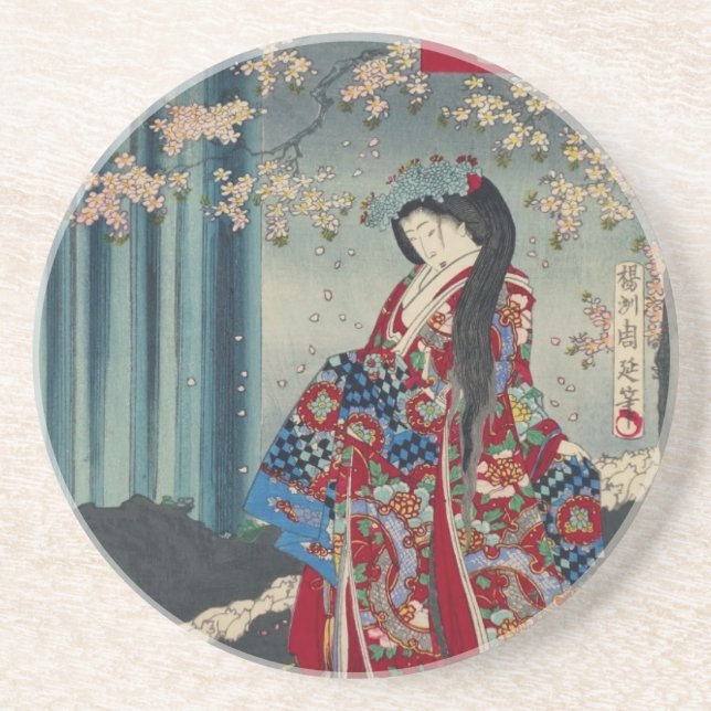 Japanese Geisha Lady Japan Art Cool Classic Coaster (Front)