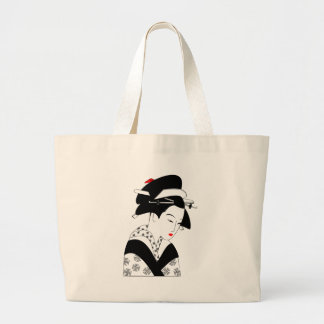 Japanese Geisha Large Tote Bag