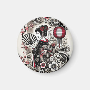 Japanese Geisha Magnet with Elegant Design