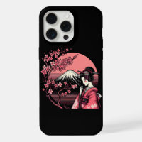 Japanese Geisha Mount Fuji Cherry Blossom Trees