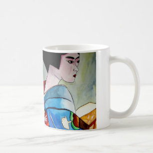 Japanese Geisha original watercolor art painting Coffee Mug