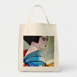 Japanese Geisha original watercolor art painting Tote Bag