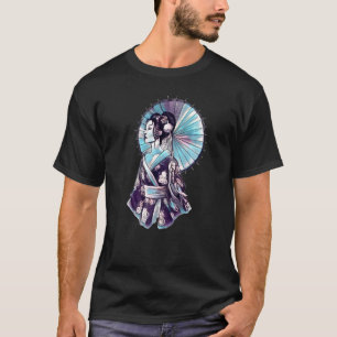 Japanese Geisha Parasol Pretty Tattoo Art Samurai T-Shirt