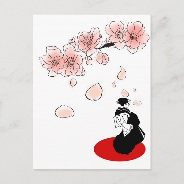 japanese geisha postcard (Front)