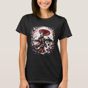 Japanese Geisha Sakura Mount Fuji Cherry Blossom C T-Shirt