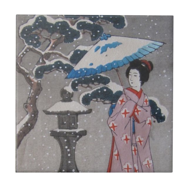 Japanese Geisha Tile (Front)