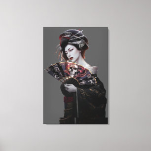 Japanese Geisha Woman Art Wrapped Canvas