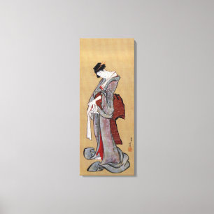 Japanese Geisha Woman, Hokusai, Ukiyo-e Canvas Print