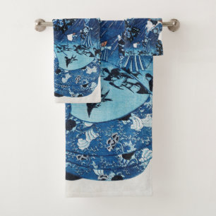 Japanese Geisya Woman, Kuniyoshi, Ukiyo-e Bath Towel Set