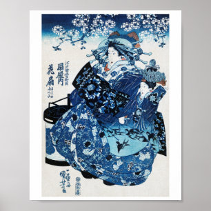 Japanese Geisya Woman, Kuniyoshi, Ukiyo-e Poster
