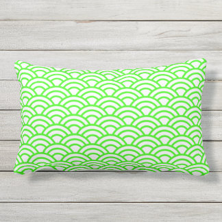 Japanese Geometric Modern Fish Scale Pattern Lumbar Cushion