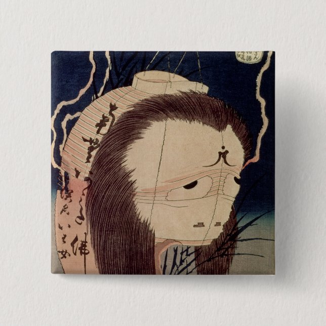 Japanese Ghost 15 Cm Square Badge (Front)