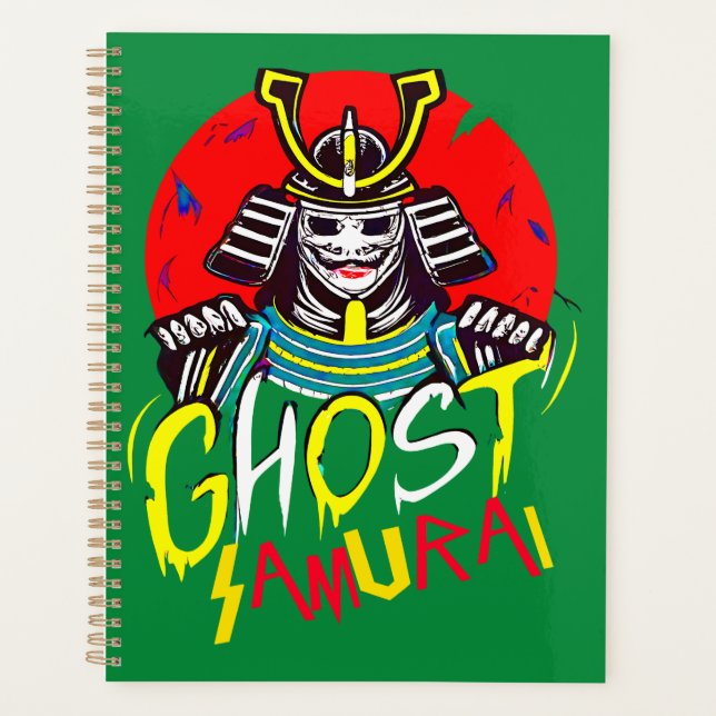 Japanese Ghost Samurai Martial Art in Retro Style Planner (Front)