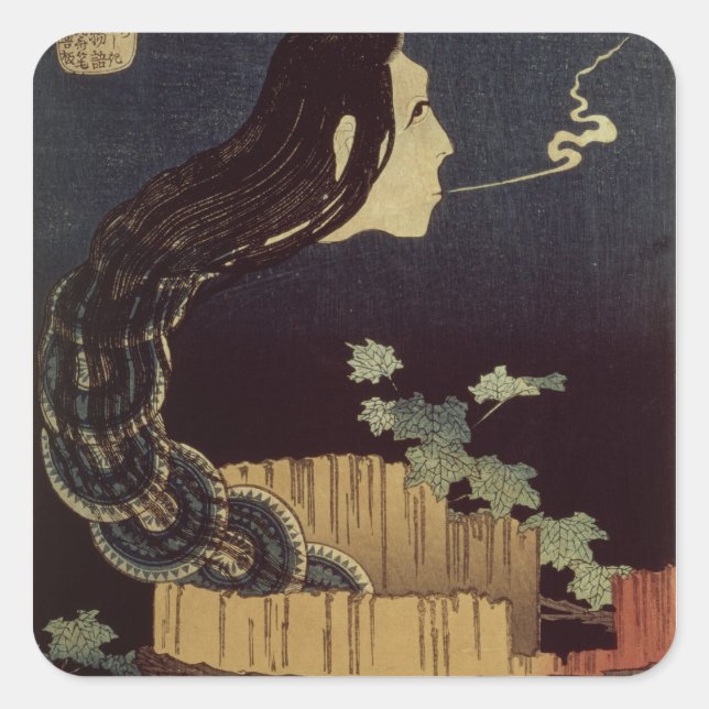 Japanese Ghost Square Sticker (Front)